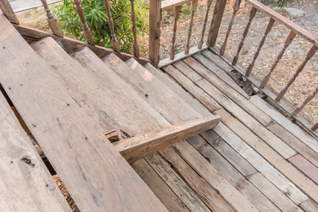 wooden stairway