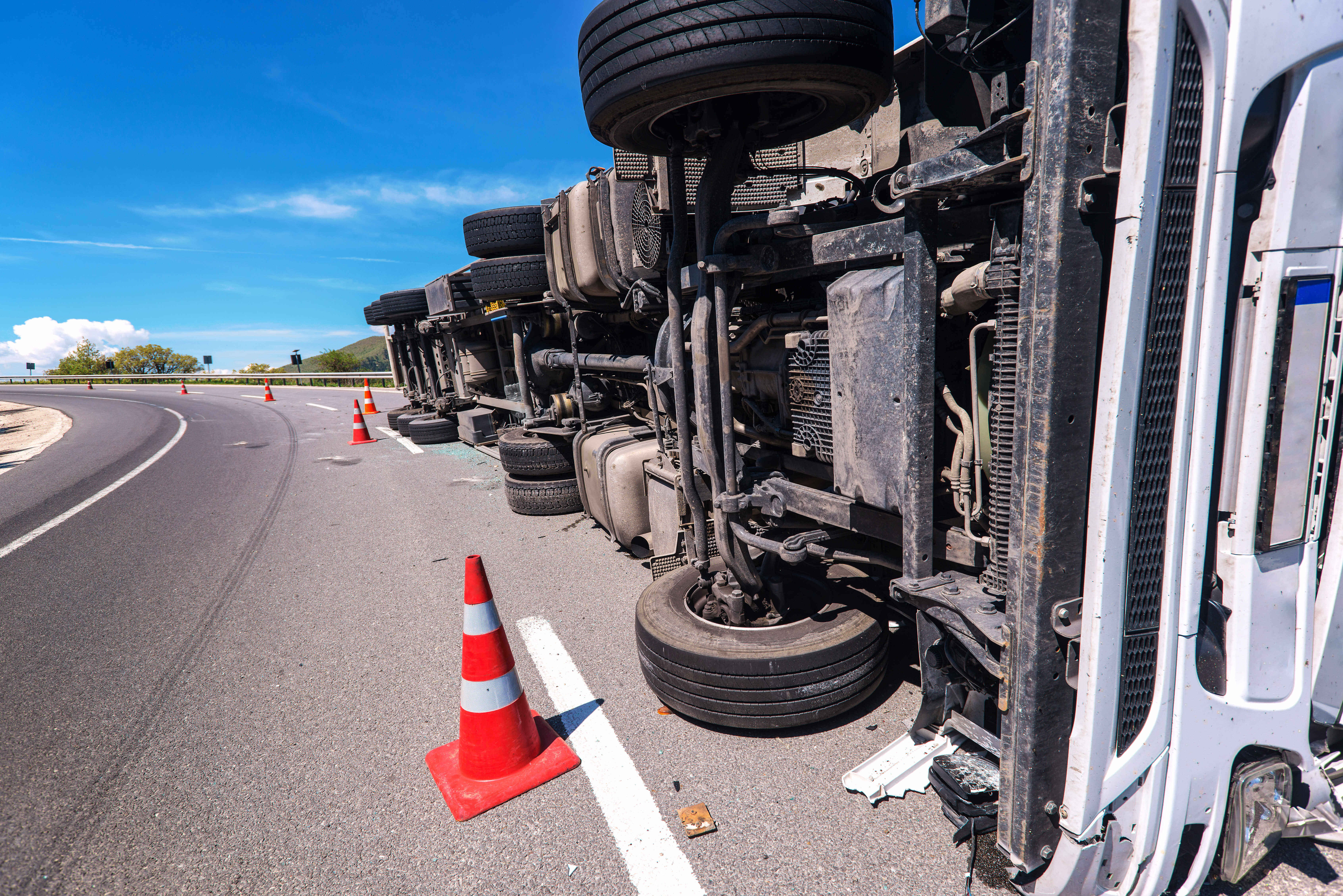 overturned 18 wheeler